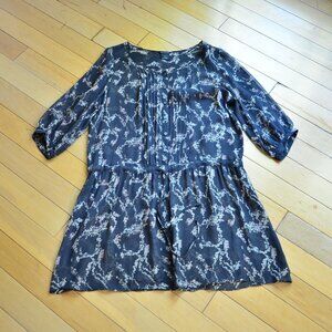 CLUB MONACO Sheer Silk Tunic Dress with Drawstring Waist Size 2